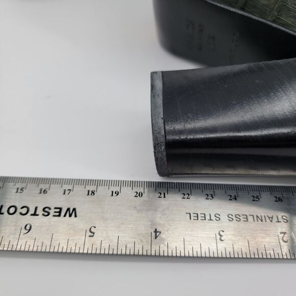 Prada Size 6.5 Green Block Heel Croc Embossed Print Pointed Toe Slip On 36.5 - Picture 9 of 9